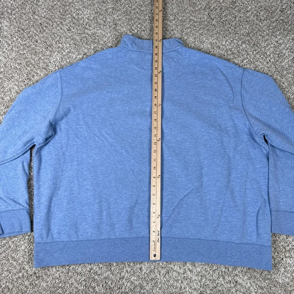 Polo Ralph Lauren Quarter Zip Mens 2XB Performance Pullover Heather Blue Sweater